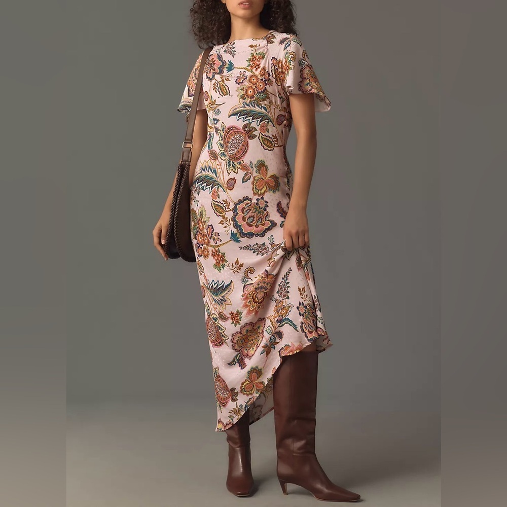 NWT Size 4 - Kachel Flutter-Sleeve Slip Dress